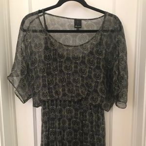 Ella Moss Green Paisley Silk Dress